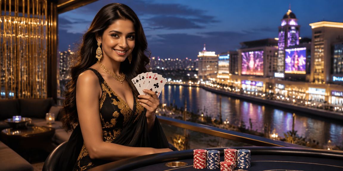 Dynamic slot machine neon game featuring Bollywood elements and glowing reels